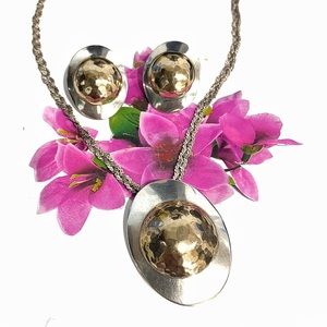 Vintage earrings and necklace 10k SS